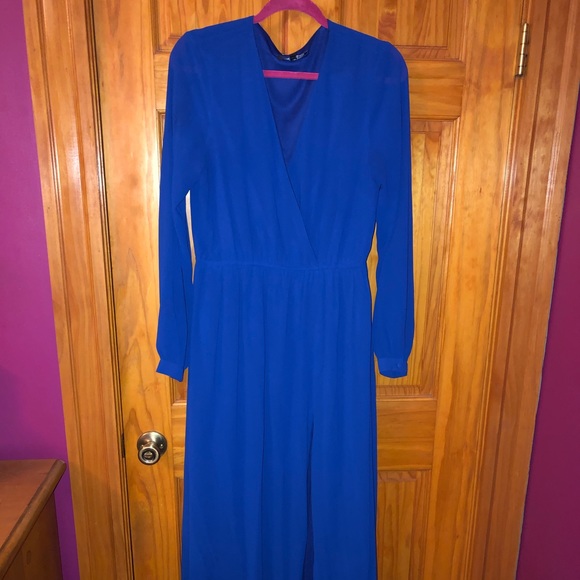 Lulus Dresses & Skirts - Royal Blue Maxi Dress with see through sleeves